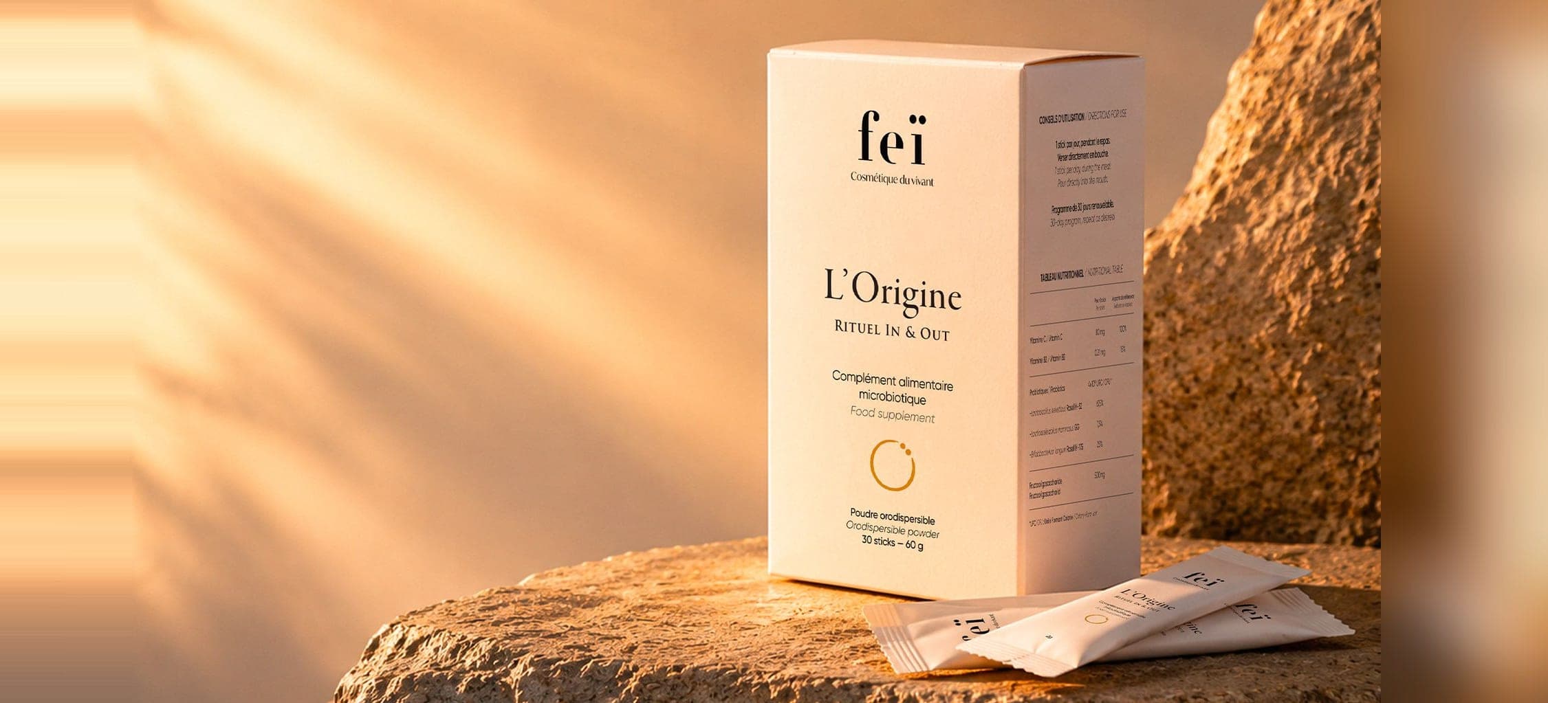 Étui L'Origine Rituel In & Out, complément alimentaire microbiotique